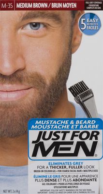 Just for Men Mustache & Beard Medium Brown - 3 × 1ea