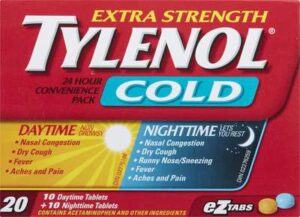 TYLENOL COLD E DT/NT COM O PK