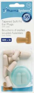 EAR PLG TAPERED SOFT TAN 10