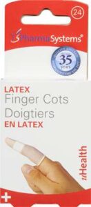 FINGER COTS LATEX ASSTD 24 S