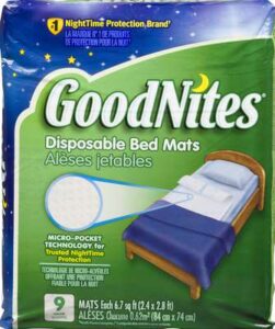 GOODNITES DISP BED MATS