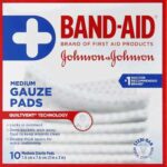 BAND-AID GAUZE PAD MEDIUM 7.6X7.6CM