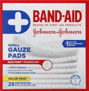 BAND AID GAUZE PAD SM V/P