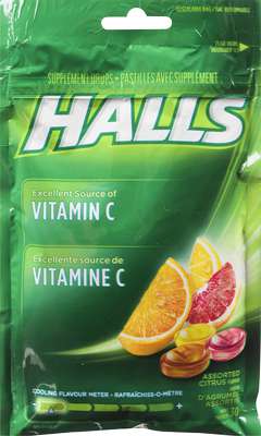 Halls Vitamin C Citrus Drops 30 Count — Case of 12