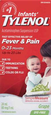 TYLENOL INFANT D/F GRAPE DROP 80MG