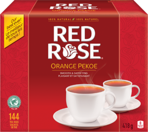 Red Rose Orange Pekoe tea bags 144 count box — Canadian black tea