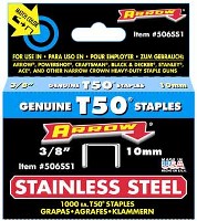 STAPLES STAINLESS T50 3/8IN 1000PK