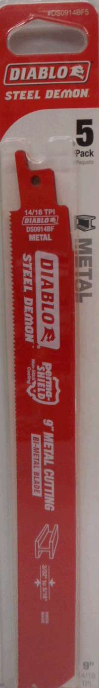 RECIPROCATING SAW BLADE 9-IN 5 PACK