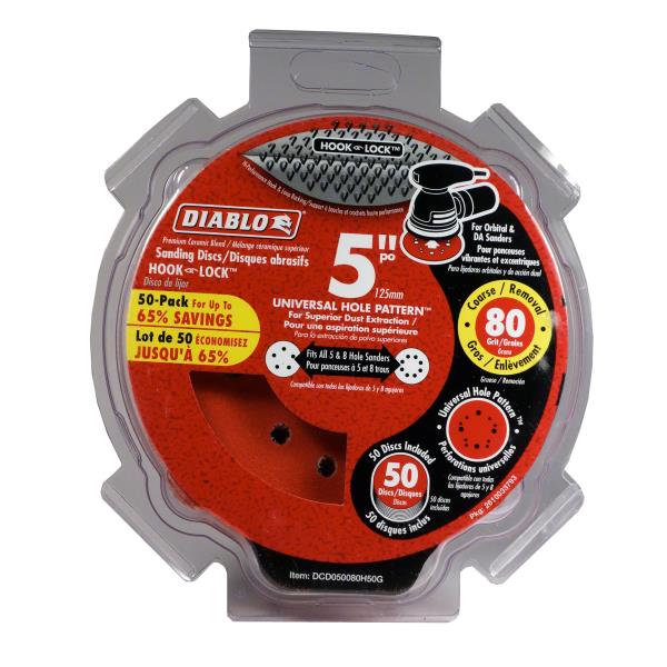Sanding Disc 5-In 80 Grit 50 Pack — 50 Pack