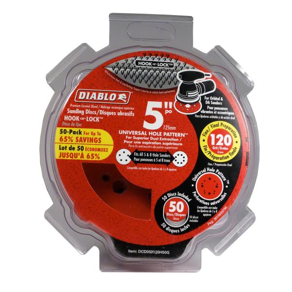 Sanding Disc 5-In 120 Grit 50 Pack — 50 Pack
