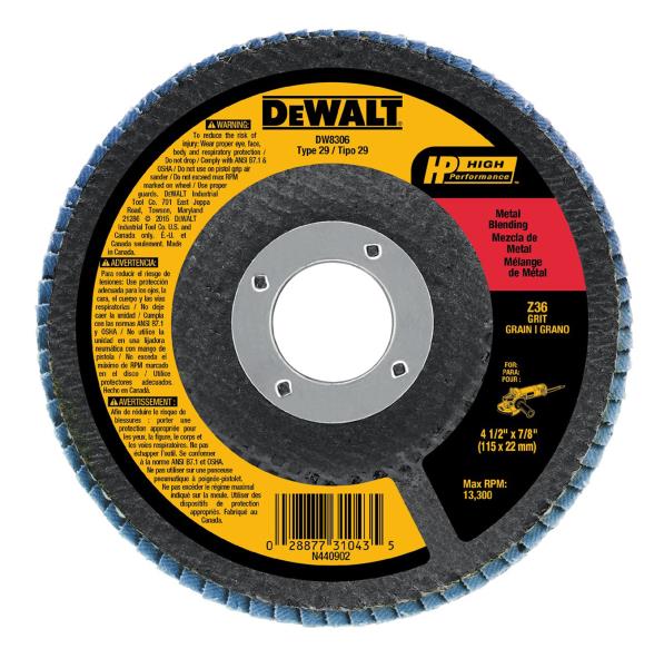 FLAP DISC ZIRCONIA Z36 T29 4 1/2-IN