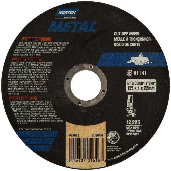 METAL CUTTING WHEEL 5IN X 7/8IN
