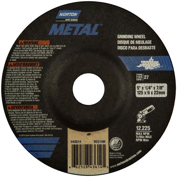CUTTING WHEEL METAL 5 X 7/8-IN