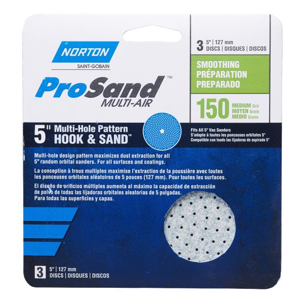 POWER SANDING DISC 150 GRIT 5IN 3PK