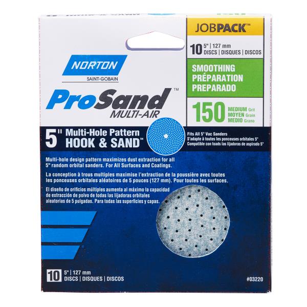 HOOK & SAND DISC 150 GRIT 5-IN 10PK