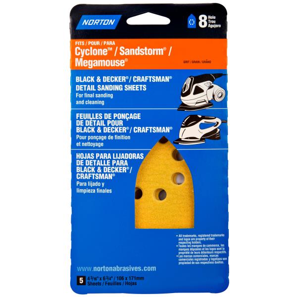 SANDING SHEET 120 GRIT 8 HOLE 5 PK