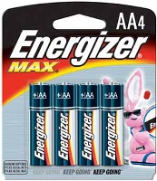 MAX ALKALINE BATTERY AA 4 PACK