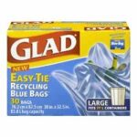 BLUE RECYCLING BAGS LARGE 90L 30 PK