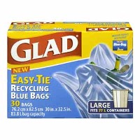 BLUE RECYCLING BAGS LARGE 90L 30 PK