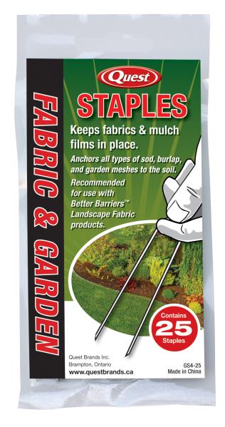 FABRIC / GARDEN STAPLES 4IN 25 PACK