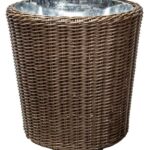 RATTAN PLANTER BROWN 19.5-IN