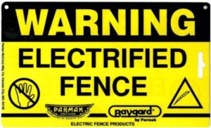 ELECTRIC FENCE WARNING SIGN 6X10IN