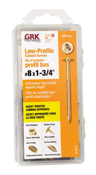 CABINET SCREW 8 X 1-3/4IN 100 PC