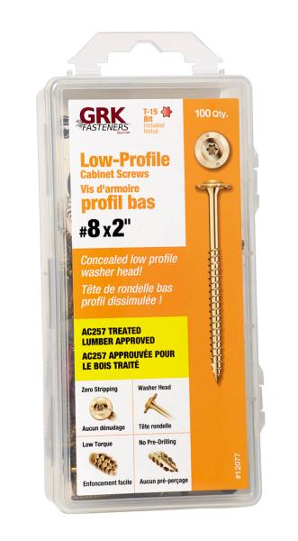 CABINET SCREW 8 X 2-IN 100 PC