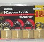 PADLOCK BRASS 1 9/16-IN 4 PACK