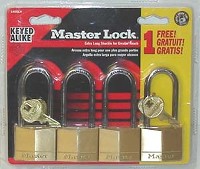 PADLOCK BRASS 1 9/16-IN 4 PACK
