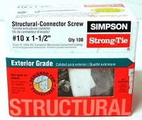 SDS WOOD SCREW 10X1-1/2X1/4-IN