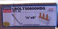 ANCHOR BOLT GALVANIZED 1/2X8IN 50PC