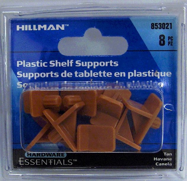 SHELF SUPPORT PLASTIC 8 PACK