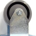 Rigid Caster Rubber Wheel Grey 3-In