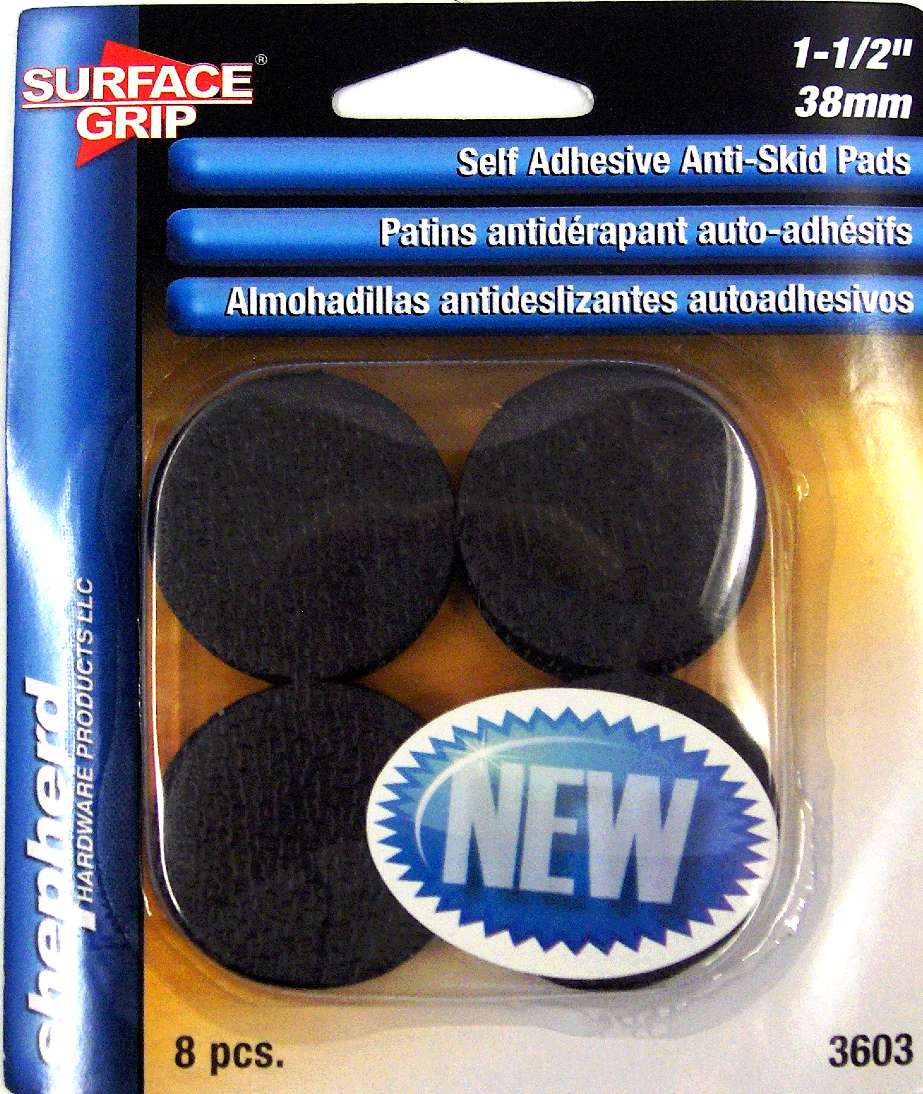 Vinyl Pad Non-Skid Black 1.5In 8 PK — Case of 6