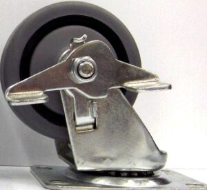 RIGID CASTER WITH BRAKE GREY 3-IN