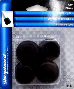 RUBBER LEG TIP BLACK 7/8-IN 4 PACK