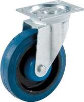 SWIVEL CASTER 4IN RUBBER BLUE WHEEL