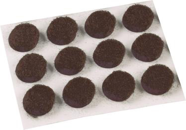 FELT PAD ROUND BROWN 1/2IN 24 PACK