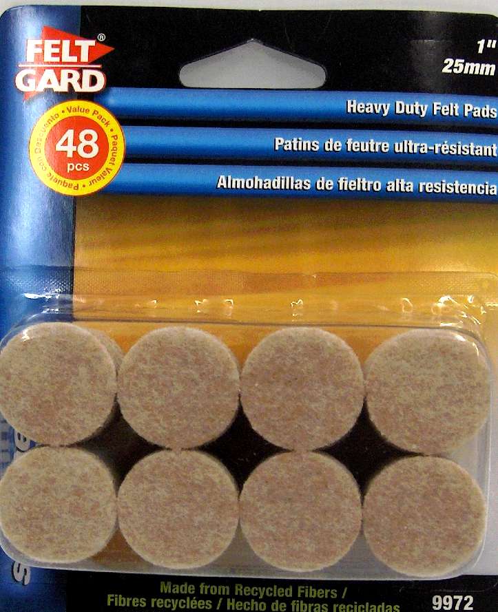 FELT PAD ROUND BEIGE 1-IN 48 PACK