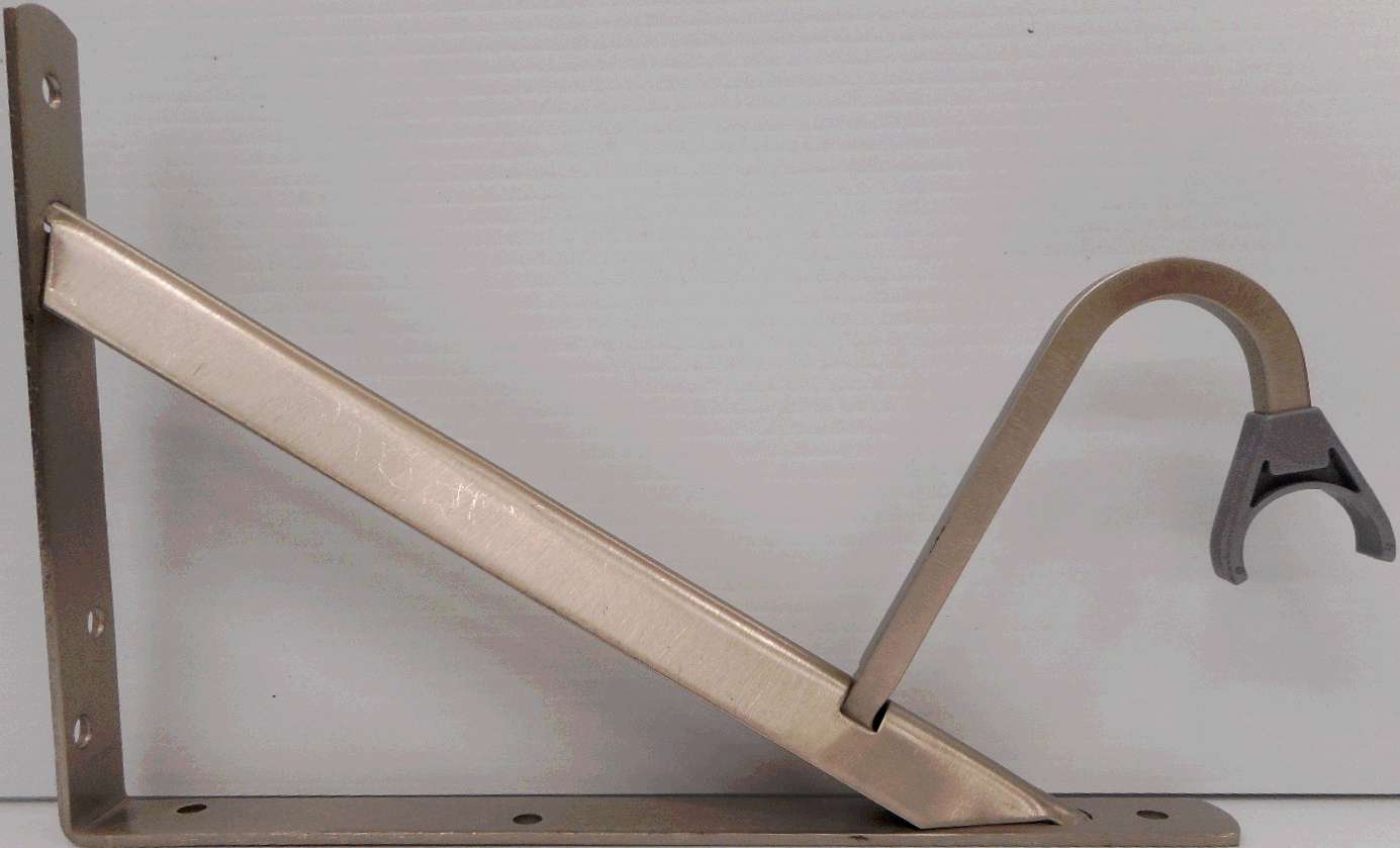 SHELF AND ROD BRACKET NICKEL 11-IN