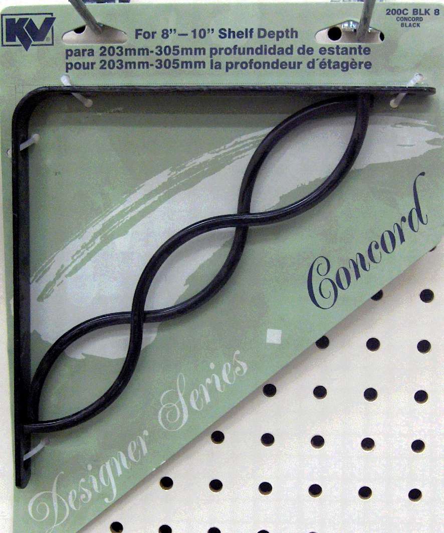 SHELF BRACKET CONCORD BLACK 8-IN