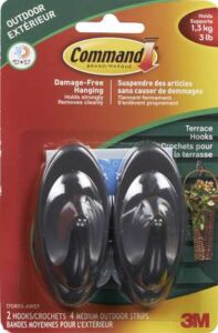 ADHESIVE HOOKS MEDIUM SLATE 2 PK