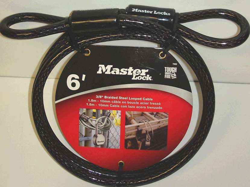 PADLOCK CABLE 3/8-IN X 6FT