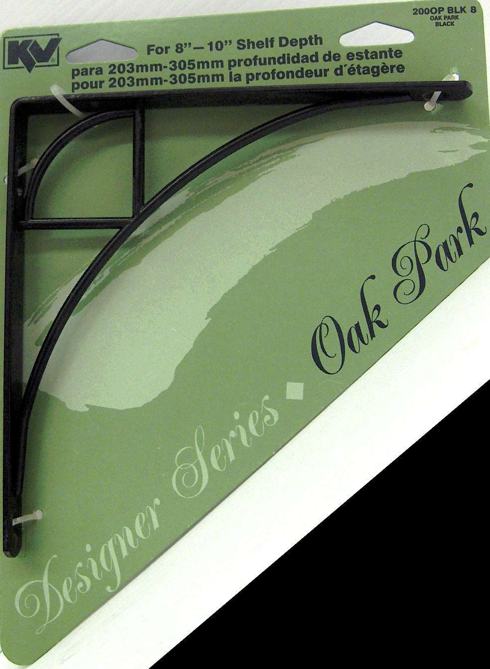 SHELF BRACKET OAK PARK BLACK 8-IN