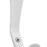 SINGLE TWO ARM HOOK WHITE 1 3/5-IN