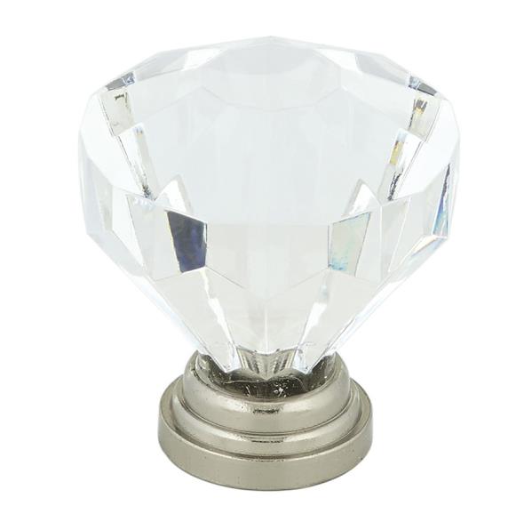 CABINET KNOB ACRYLIC NICKEL 32-MM