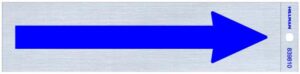 SIGN BLUE ARROW 2X8 INCH