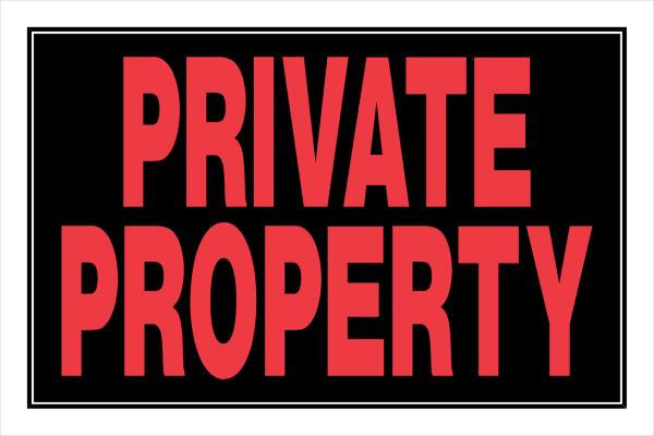 SIGN PRIVATE PROPERTY 8 X 12-IN