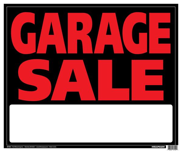 SIGN GARAGE SALE 19 X 24-IN